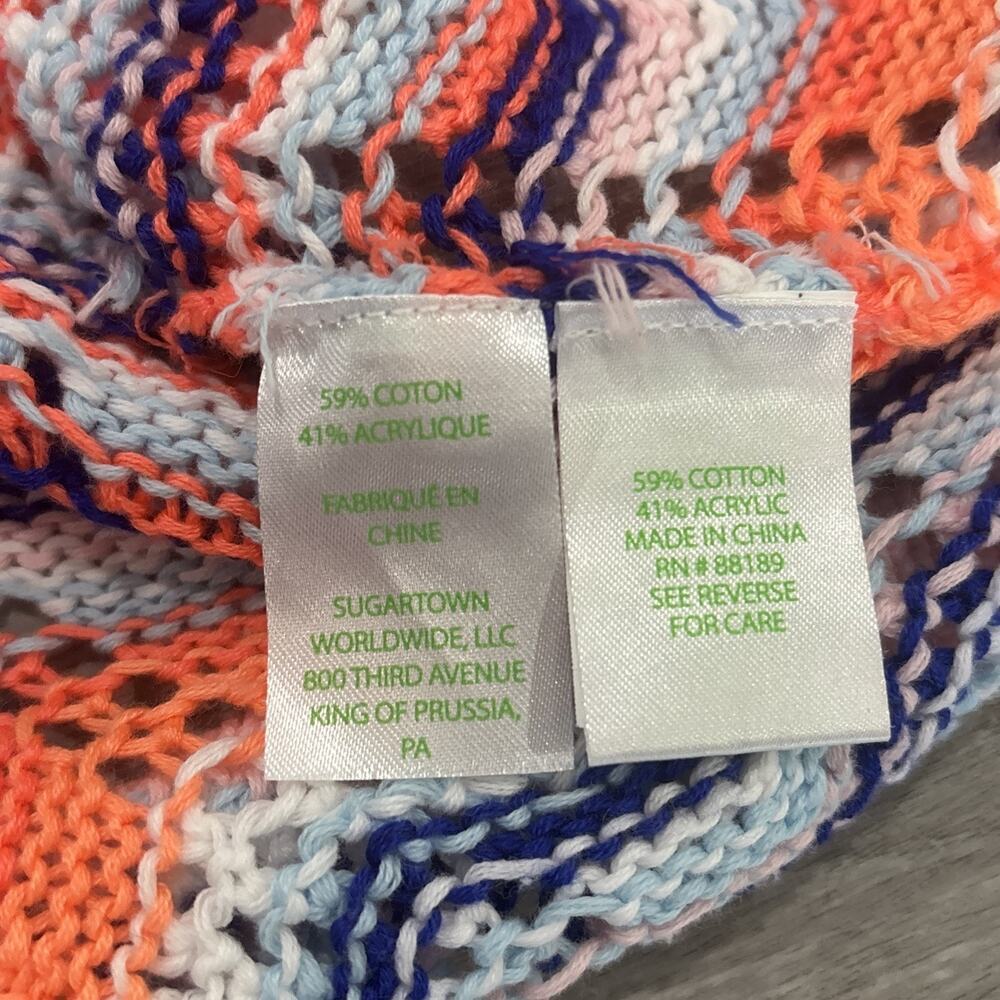 Lilly Pulitzer Samora Sweater Top Kitschy Coral Textured Reef Stripe Large - Picture 8 of 9